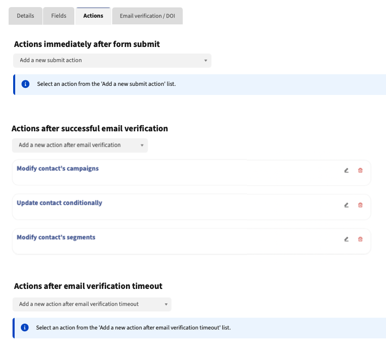DOI --- Form Tab - actions