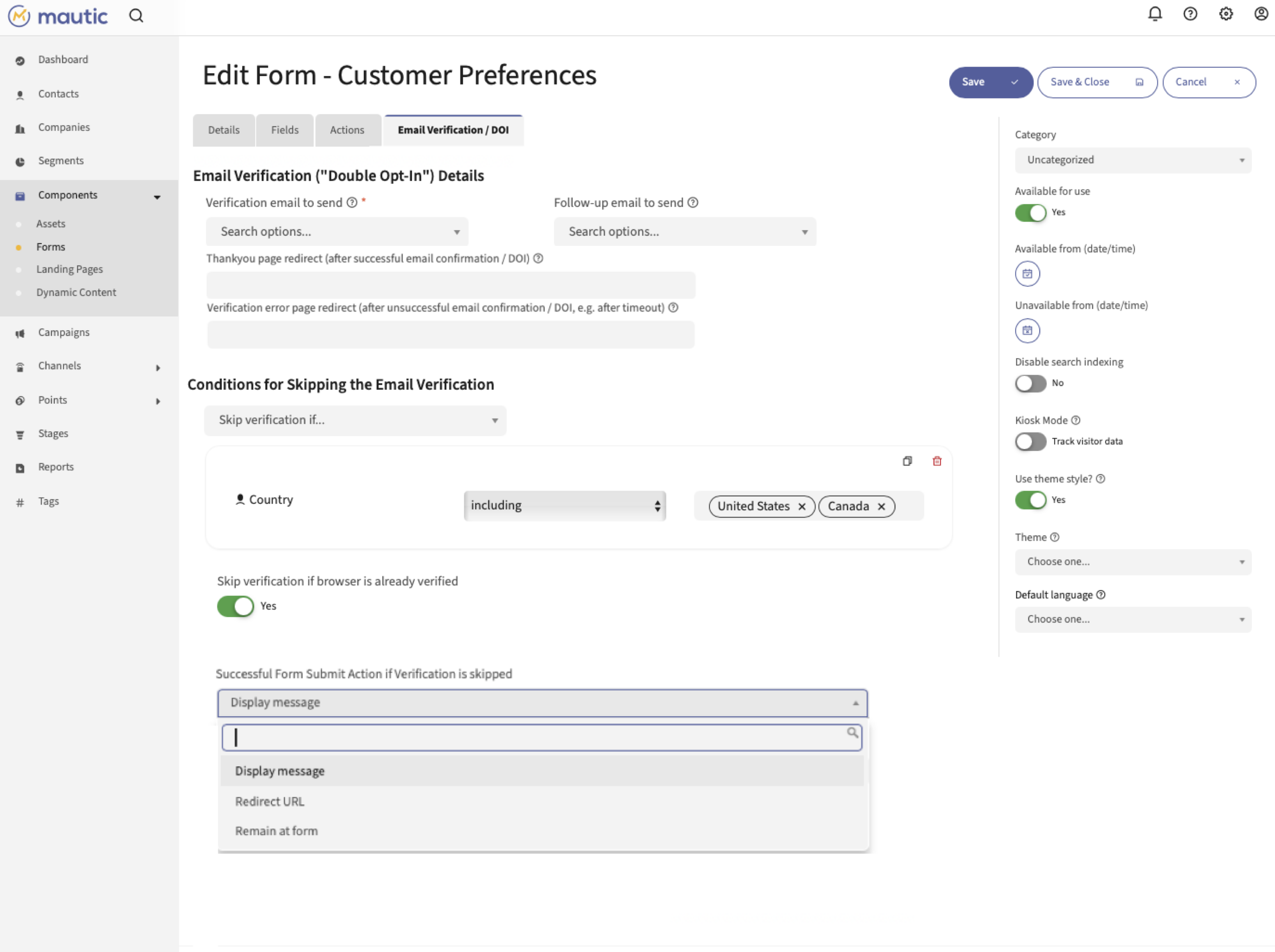 DOI --- Form Tab - Email Verification - DOI